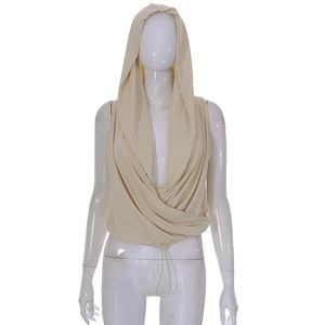 FESTIVAL FASHION • COWL NECK SLEEVELESS DRAWSTRING RUCHED TOP